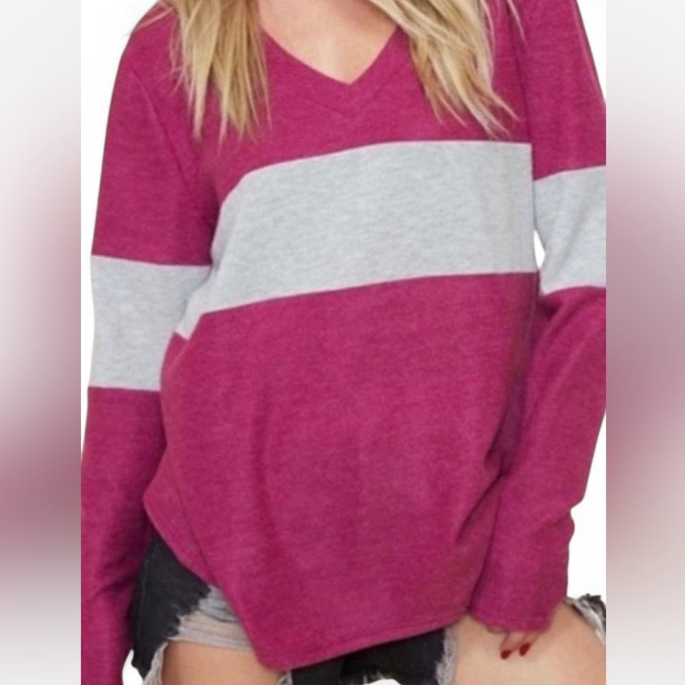 Brushed Knit Colorblock Top - Picture 6 of 16